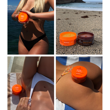 Afrodita Sun Care Mango Tanning Jam with Gold Glitter – Fast Bronzing, Exotic Mango Scent, 6.76 fl oz (200 ml)