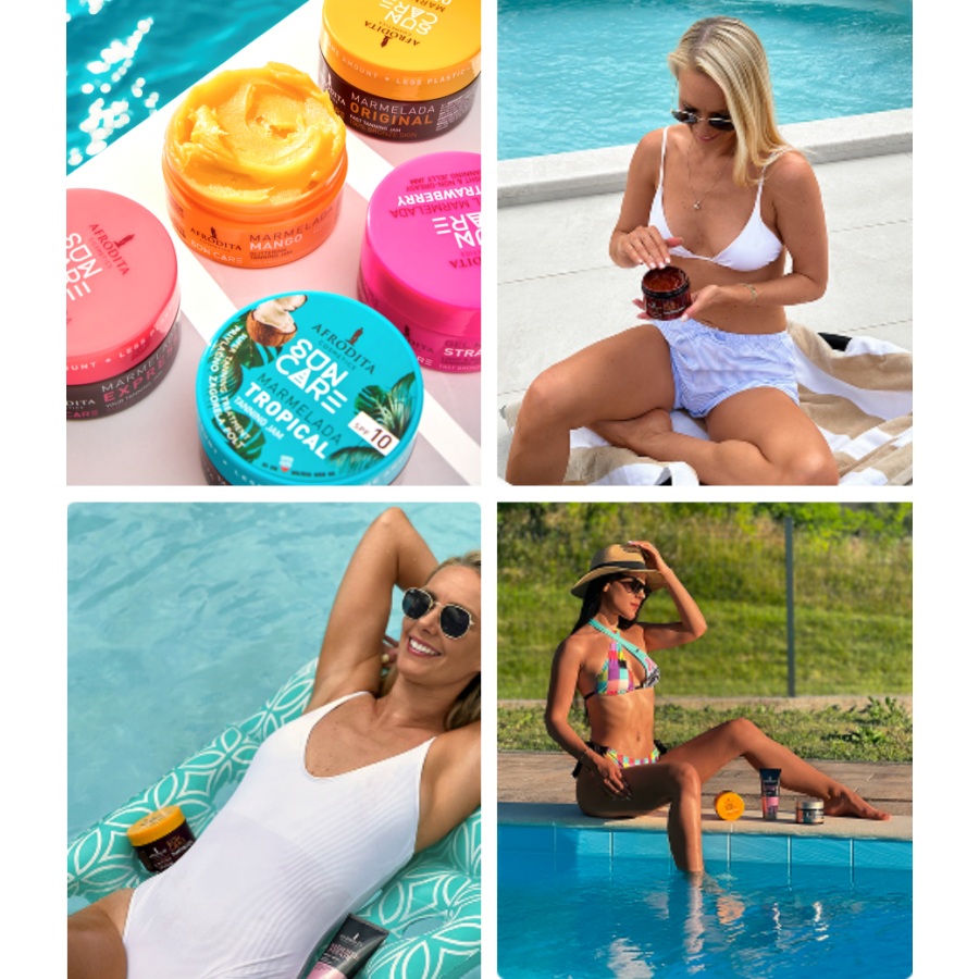 Afrodita Sun Care Marmelada Tropical Tanning Jam SPF 10, Coconut, 6.76 fl oz (200 ml)