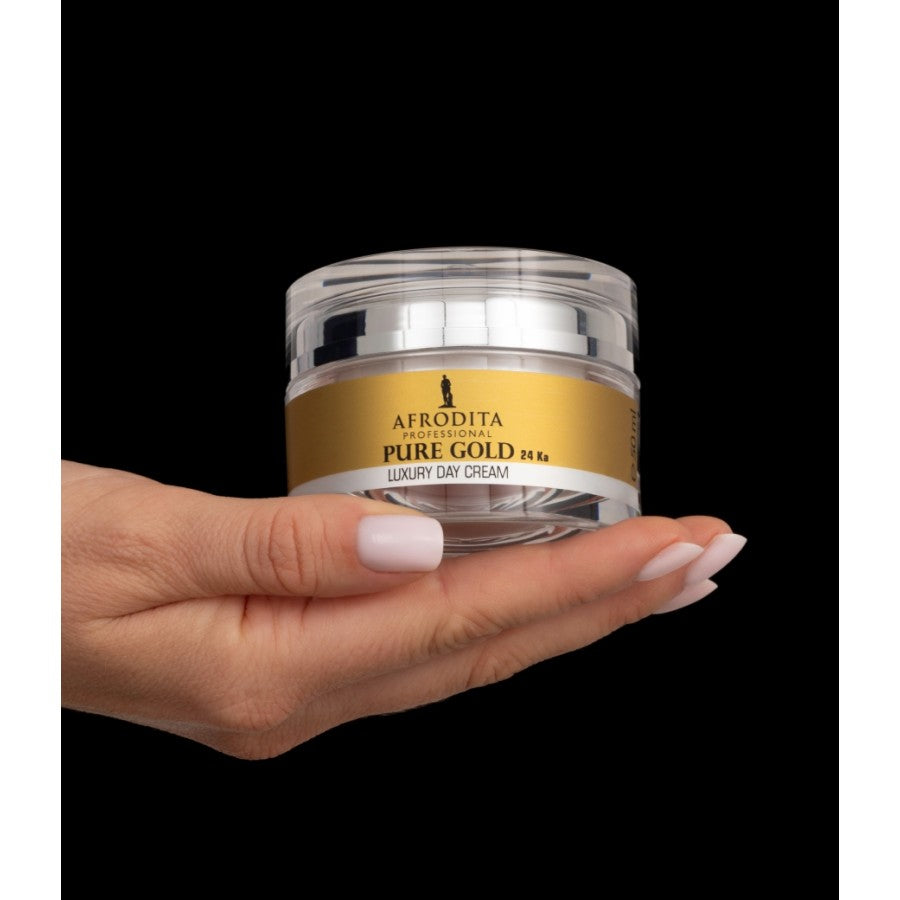 Afrodita Professional PURE GOLD 24K Luxury Day Face Cream – Intensive Anti-Wrinkle Care, 1.69 fl oz (50 ml)