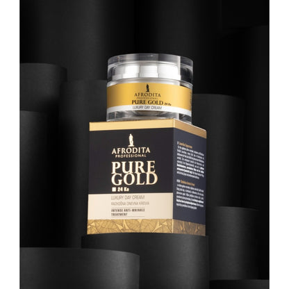 Afrodita Professional PURE GOLD 24K Luxury Day Face Cream – Intensive Anti-Wrinkle Care, 1.69 fl oz (50 ml)