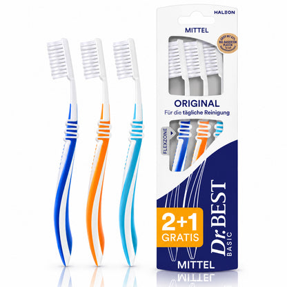 Dr.BEST Original Medium Toothbrushes – 3 Pack