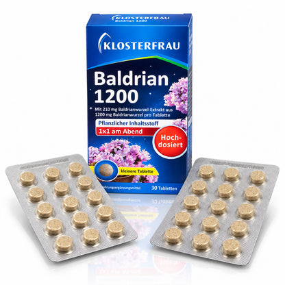 Klosterfrau Valerian 1200 with Vitamins B2, B6 &amp; Niacin – 30 Tablets
