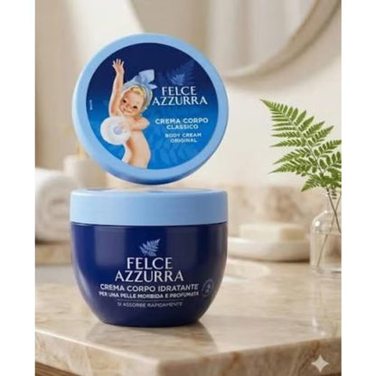 Felce Azzurra Original Moisturizing Body Cream, Fast Absorbing, Shea Butter &amp; Vitamin E, 8.45 fl oz (250 ml), Italy