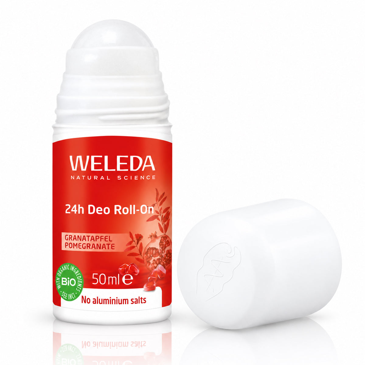 Weleda Pomegranate 24h Roll-On Deodorant – Natural Protection, Aluminum-Free, 1.7 fl oz