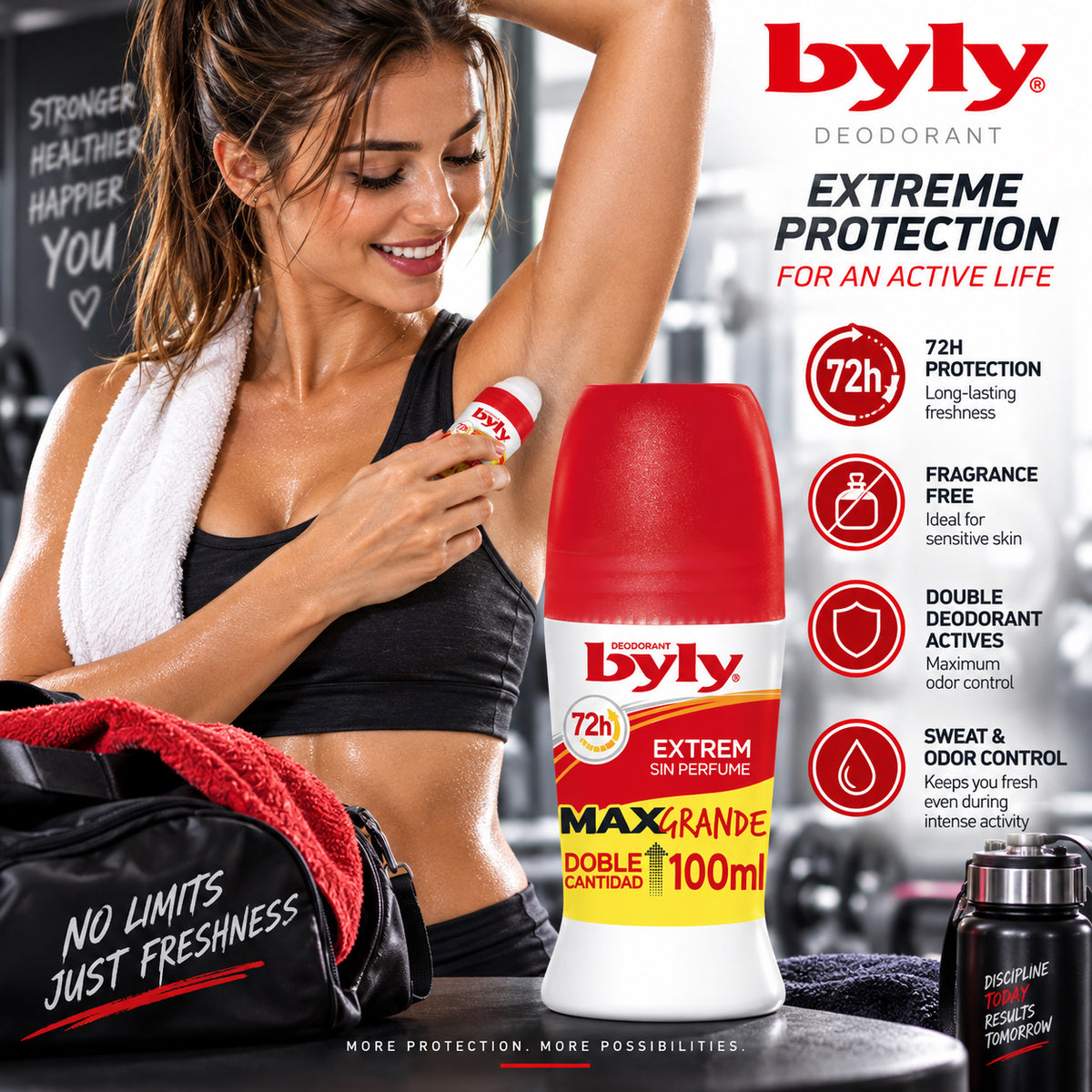 Byly Extrem 72h Fragrance-Free Roll-On – 3.38 fl oz