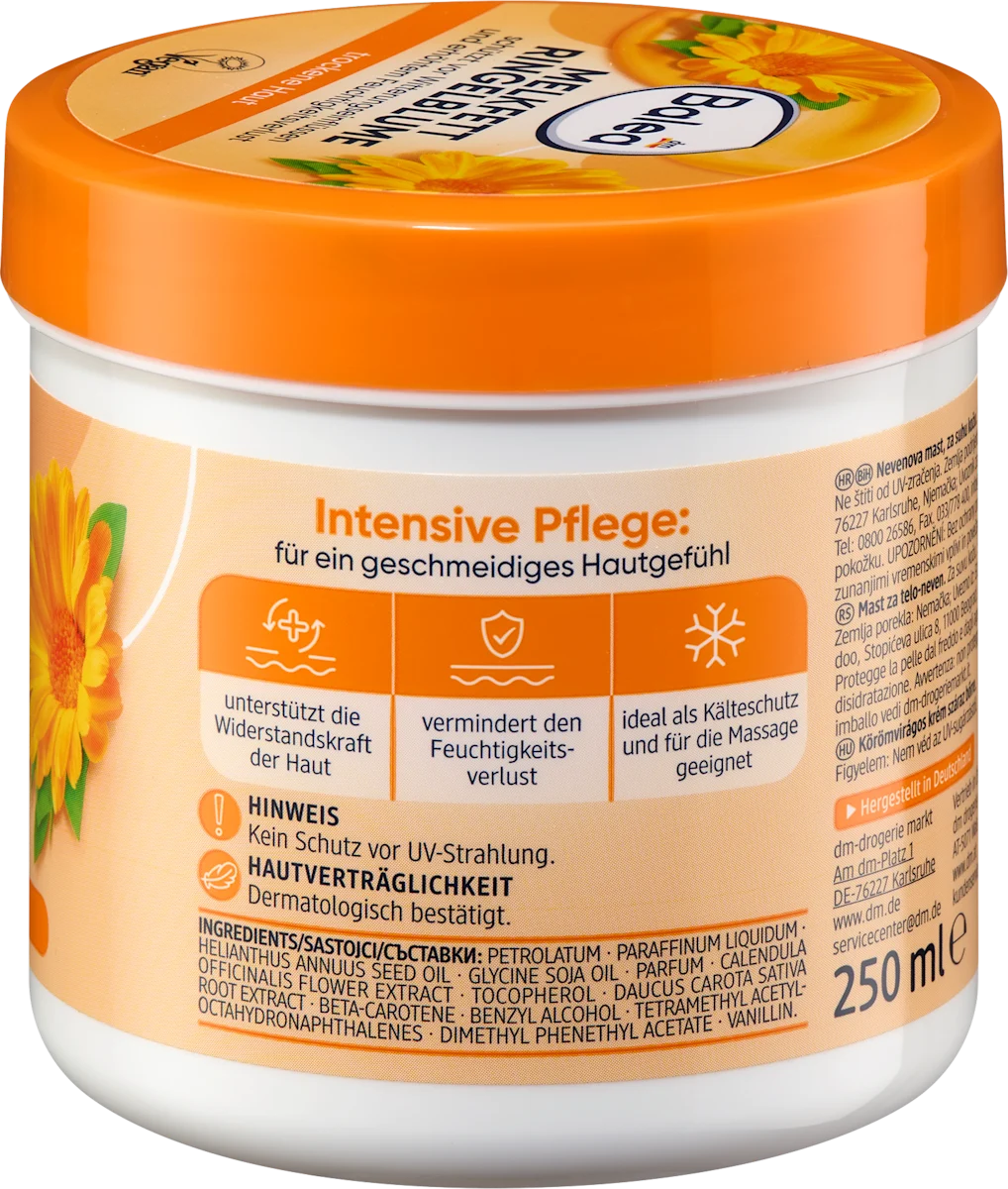 Balea Calendula Intensive Skin Care Cream for Dry Skin – Face &amp; Body, 8.45 fl oz (250 ml)