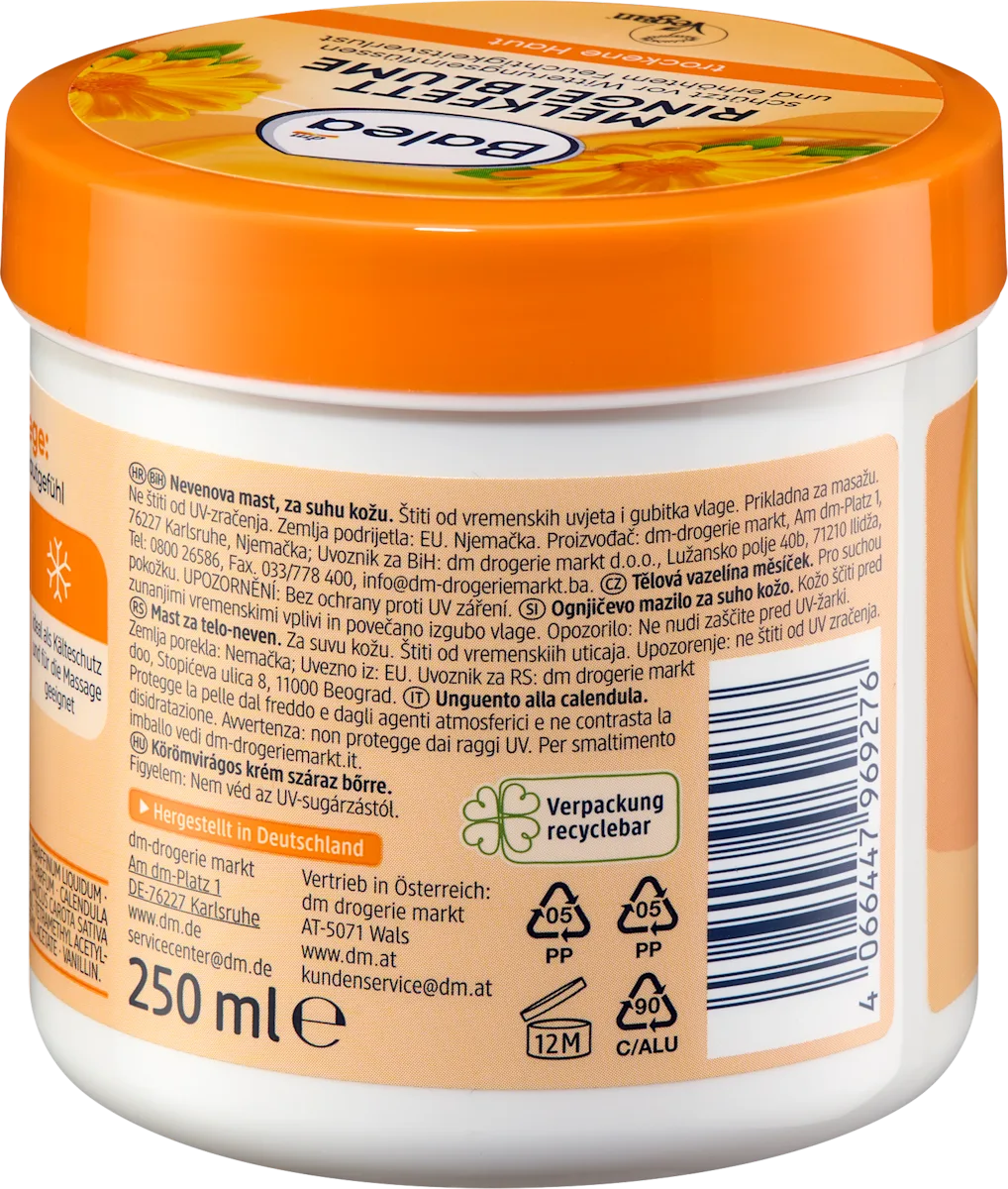 Balea Calendula Intensive Skin Care Cream for Dry Skin – Face &amp; Body, 8.45 fl oz (250 ml)