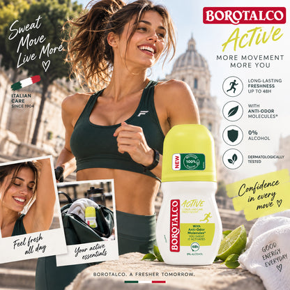 Borotalco Active Citrus &amp; Lime Roll-On – 1.69 fl oz