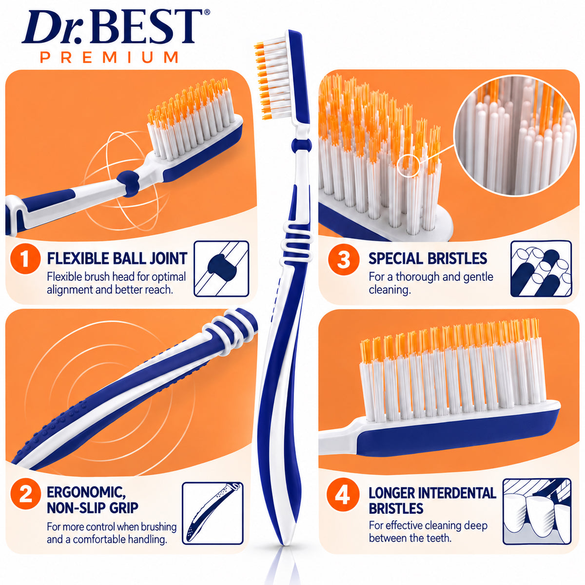 Dr.BEST Clean Pro Interdental Soft Toothbrush