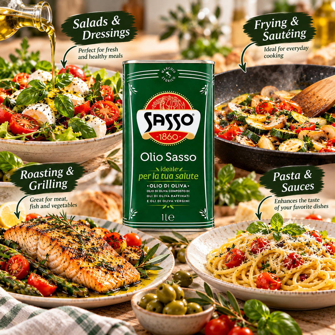 Sasso Italian Olive Oil – 33.8 fl oz