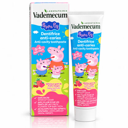 Vademecum Peppa Pig Anti-Cavity Kids Toothpaste Red Fruits 1.69 fl oz – Ages 0–6