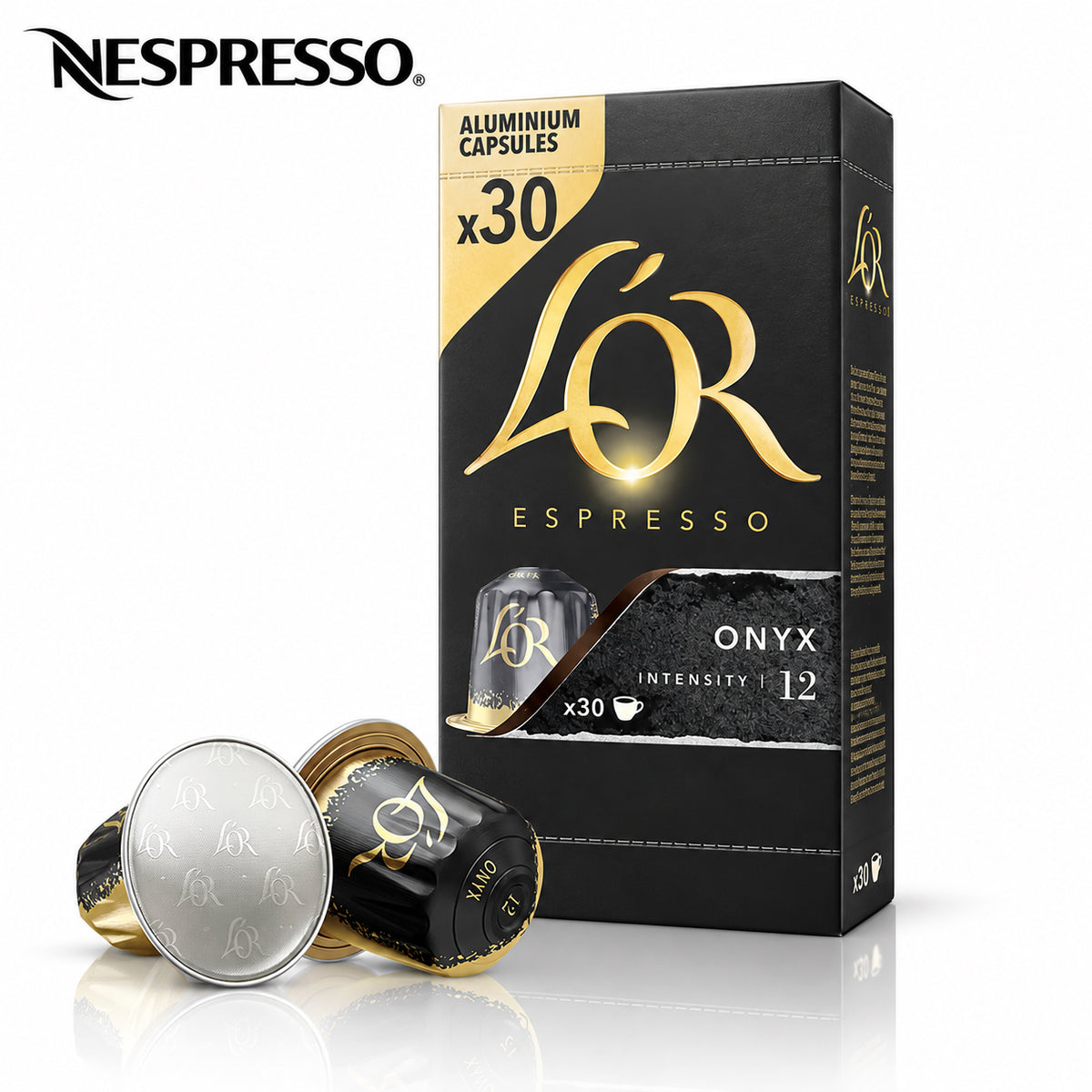 L’OR Espresso Onyx Coffee Capsules for Nespresso Original Machines – Intensity 12, 30 Count