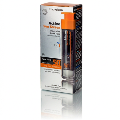 Frezyderm Active Sun Screen Face Black Fluid SPF 50+