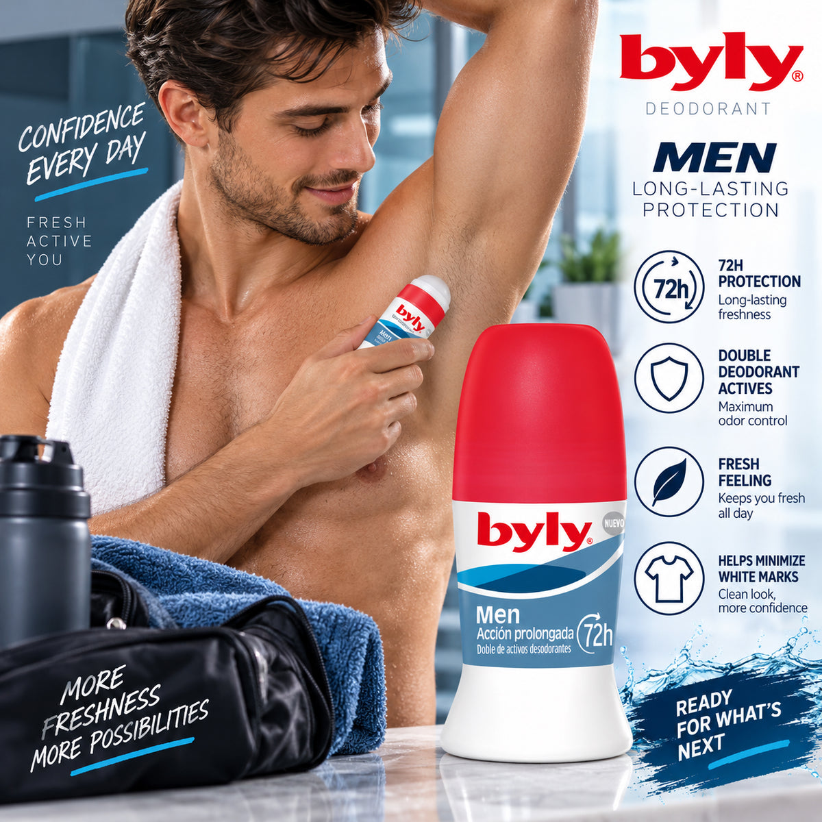 Byly Men 72h Long-Lasting Roll-On – 1.69 fl oz