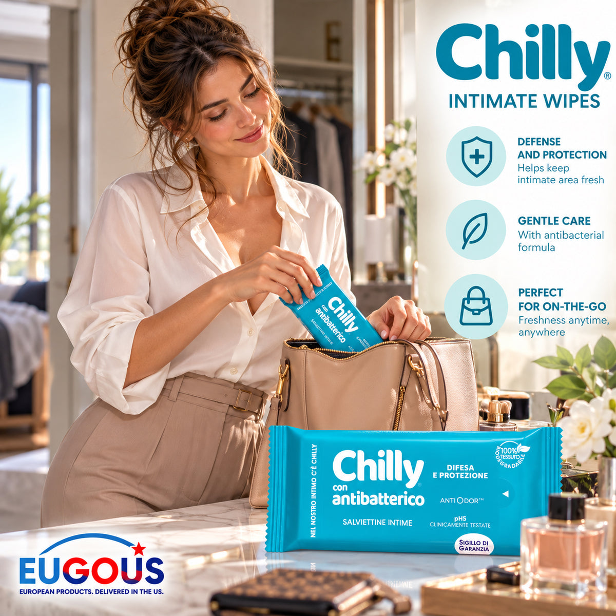 Chilly Antibacterial Intimate Wipes pH 5 – 12 Wipes