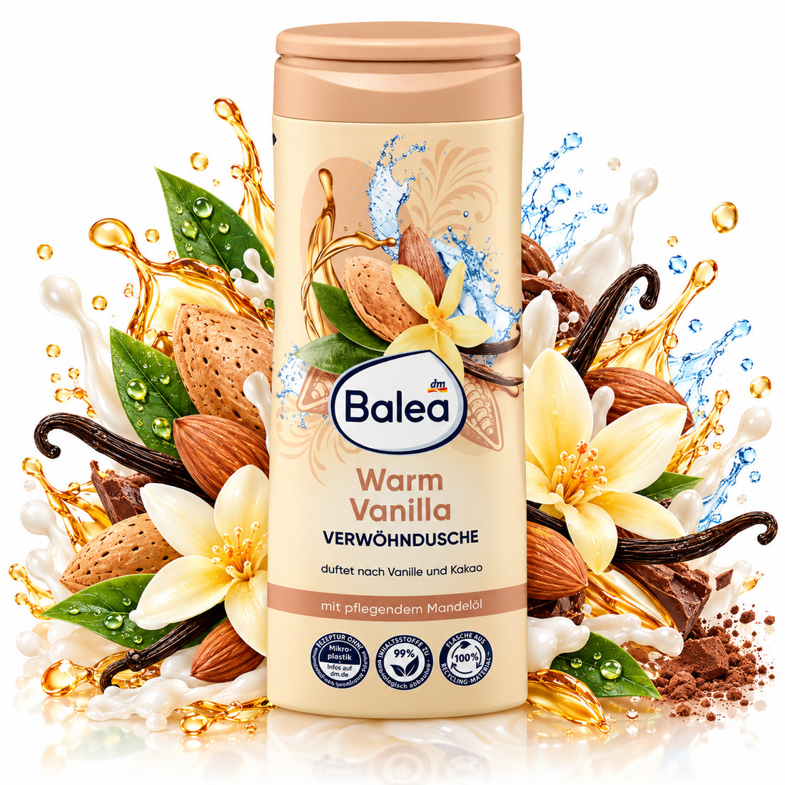 Balea Warm Vanilla Shower Gel 10.1 fl oz