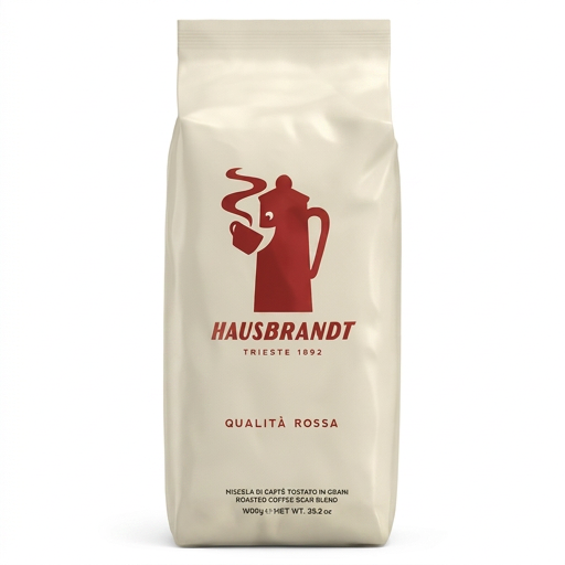 Hausbrandt Qualità Rossa Whole Bean Coffee – Arabica &amp; Robusta Blend, 1 kg (35.2 oz) – Italy
