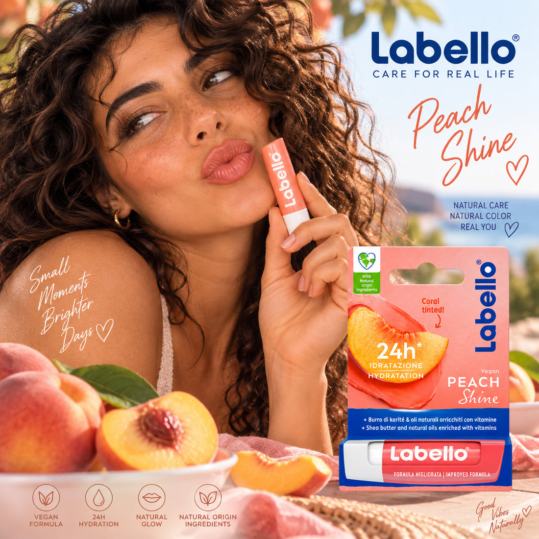 Labello Peach Shine Lip Balm 0.17 oz