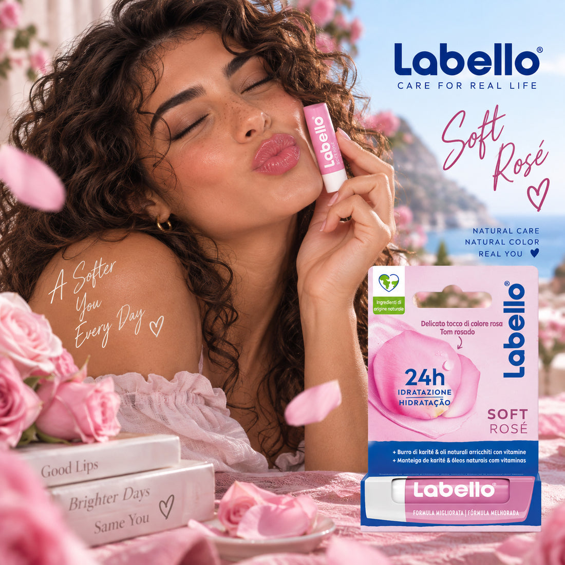 Labello Soft Rosé Lip Balm 0.17 oz