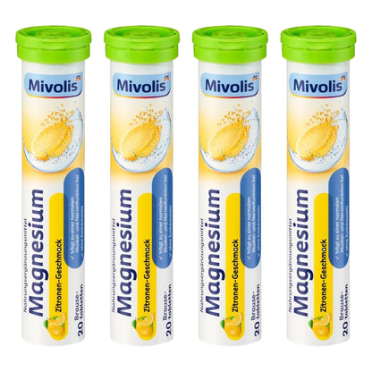 Mivolis Magnesium Effervescent Tablets – Lemon Flavor, 20 Tablets – Germany