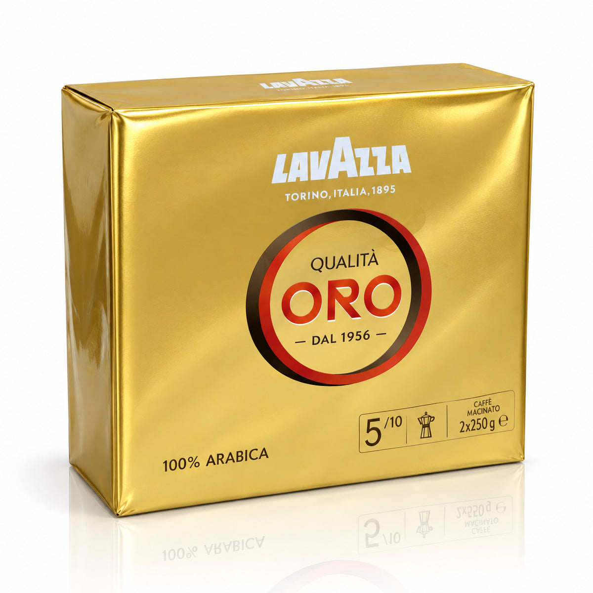 Lavazza Qualità Oro 100% Arabica Ground Coffee – Medium Roast, Floral &amp; Aromatic, 2-Pack, 17.6 oz