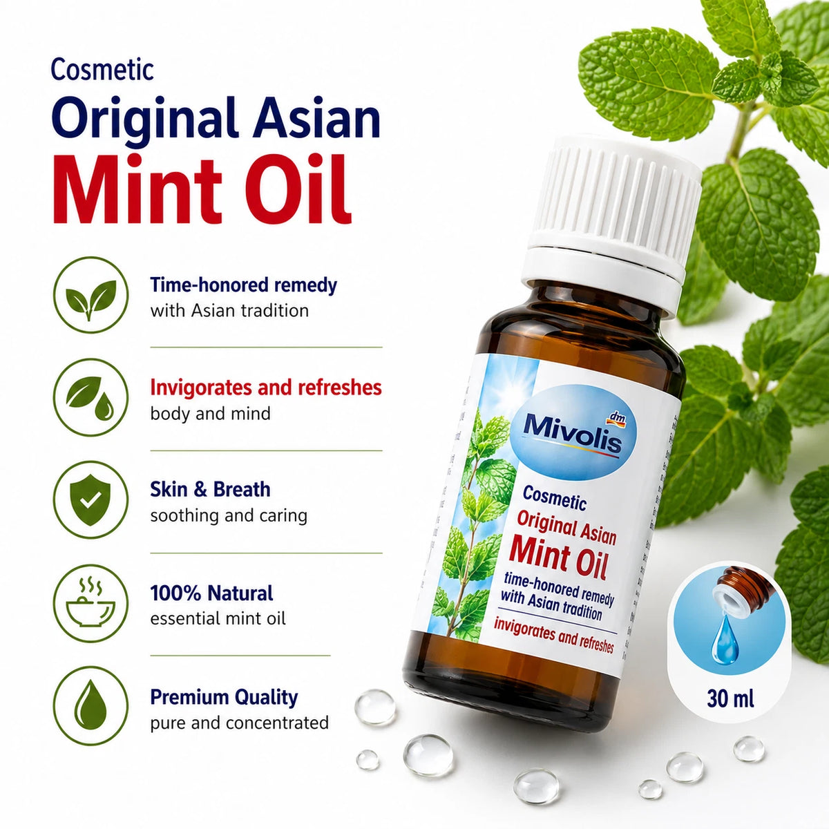 Mivolis Original Asian Mint Oil 1 fl oz