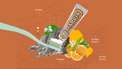 MARVIS Orange Blossom Bloom Toothpaste – Floral Citrus &amp; Mint, 4.0 oz (75 ml), Italy